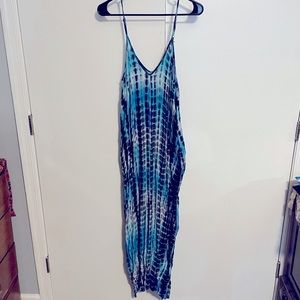 Blue ombré tie dye dress